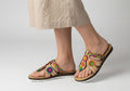 Huaraches artesanales para mujer con flores coloridas | Sandalias mexicanas cómodas y sin talonera | Hecho a mano