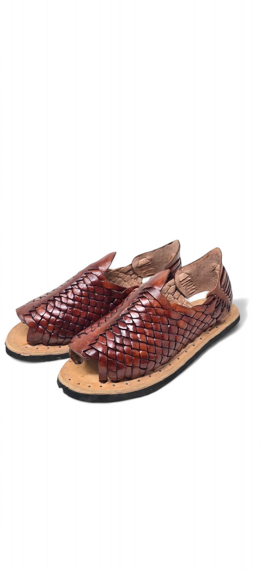 Mexican Sandals with Tire Sole | Handmade Mexican Huaraches | Available in Black, Honey, and Tobacco Colors, All Sizes Boho