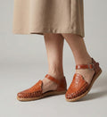Women's Huaraches with Embossed Flower | Closed Toe and Strap | Mexican Artisanal Shedron or Honey