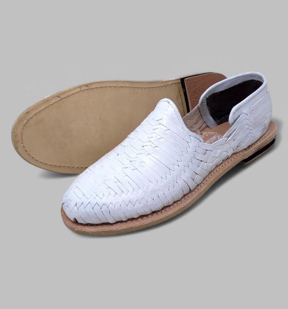 Men's White Huaraches - Rawhide Sole | Sizes 5-13 US | Comfortable, Cool, and Versatile | Handmade Footwear