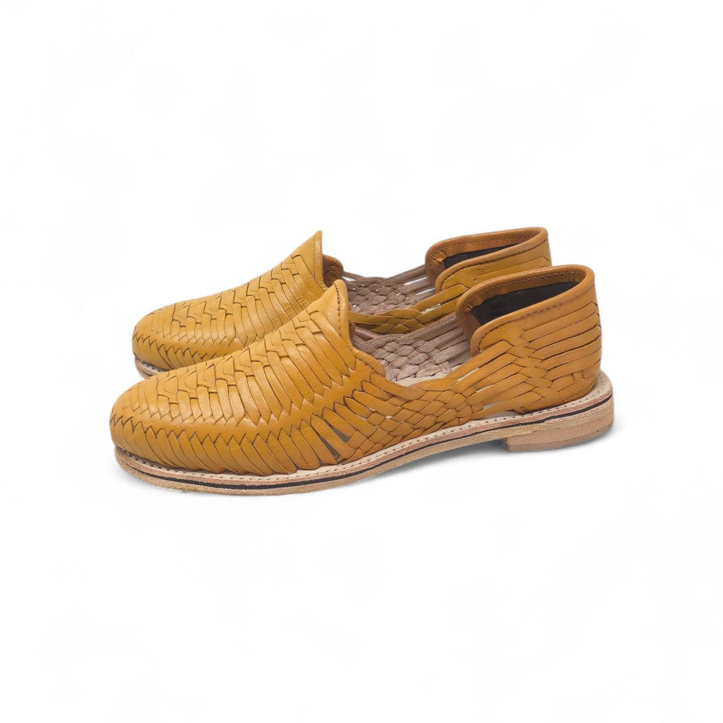 Mexican Huaraches for Men Closed Toe Mustard Genuine Leather Leather Sole Handmade in Mexico