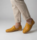Mexican Huaraches for Men Closed Toe Mustard Genuine Leather Leather Sole Handmade in Mexico