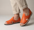 Orange Men's Huaraches - Sizes 7-12 US | Comfortable, Cool, and with Thick Rubber Sole | Eye-Catching Design