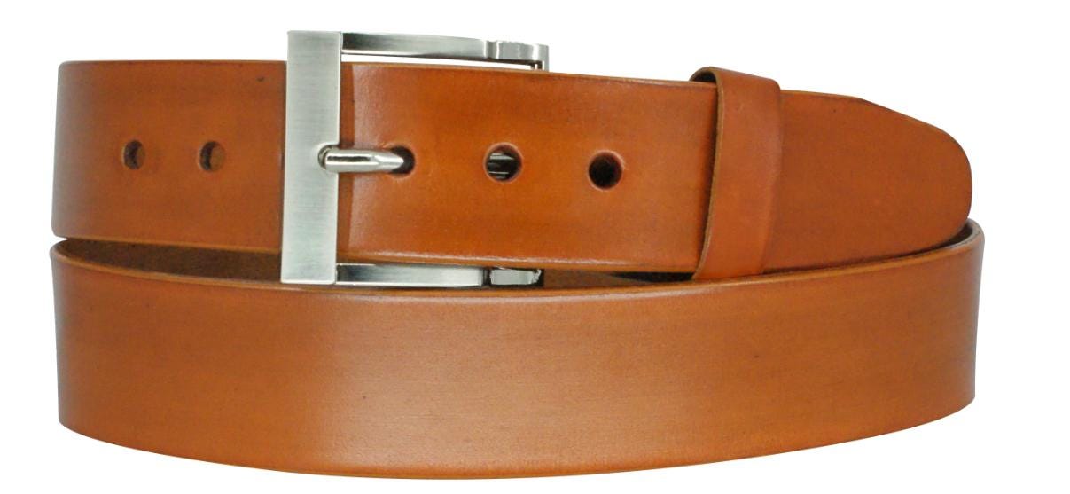 40mm leather dress belt, single-piece oiled leather belt with square buckle