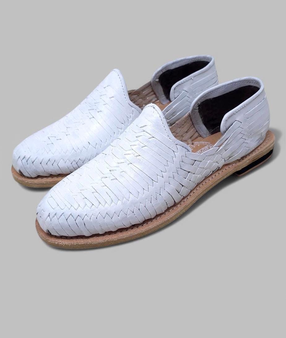 Men's White Huaraches - Rawhide Sole | Sizes 5-13 US | Comfortable, Cool, and Versatile | Handmade Footwear