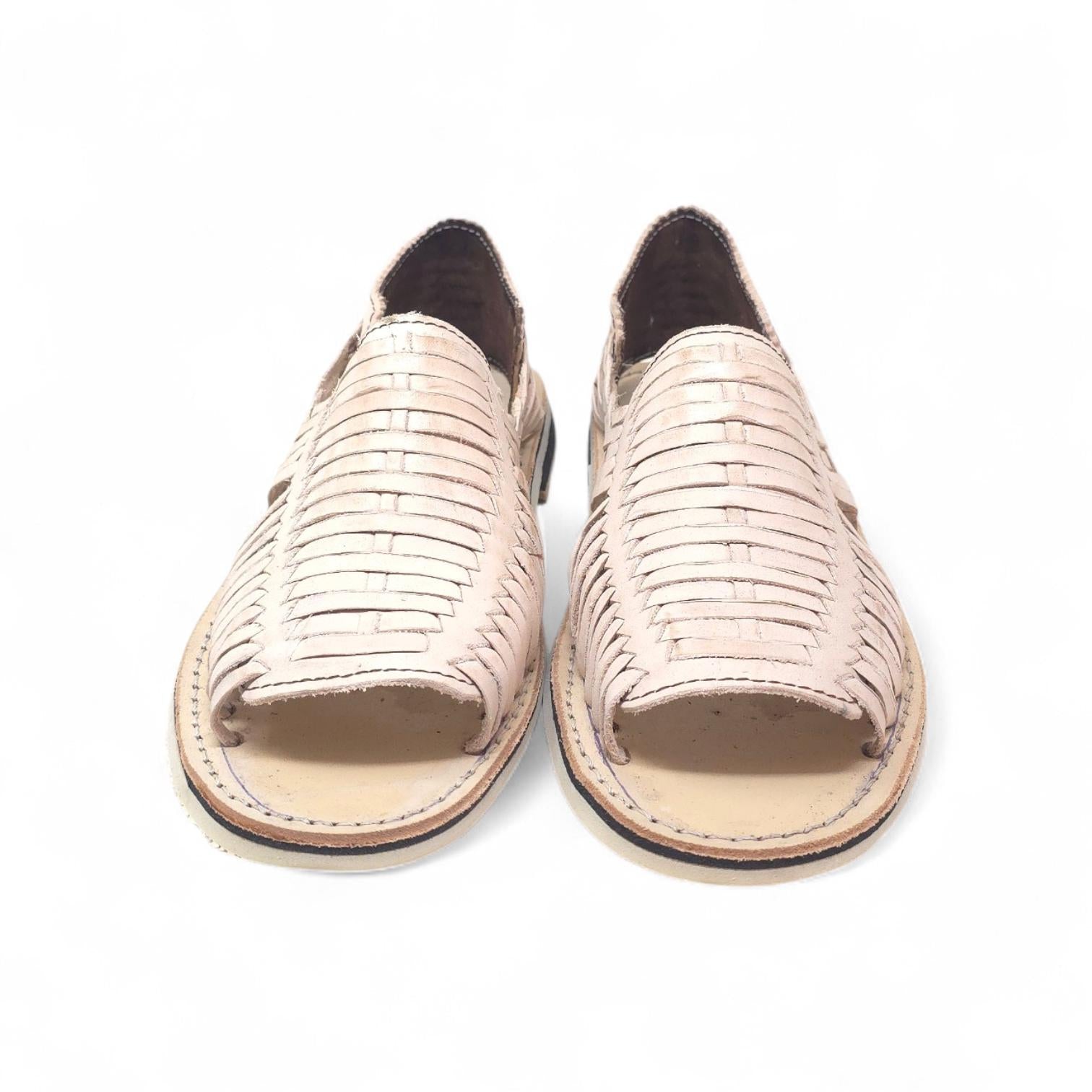 Men's Mexican Huaraches open toe natural genuine leather thin crepe sole made in Mexico