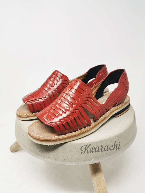Huaraches abiertos para mujer – color rojo