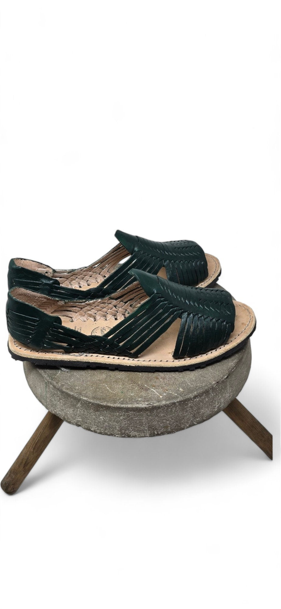 Men's Leather Huaraches in Midnite Green - Handmade Mexican Style Sandals - Comfortable and Stylish Summer Footwear
