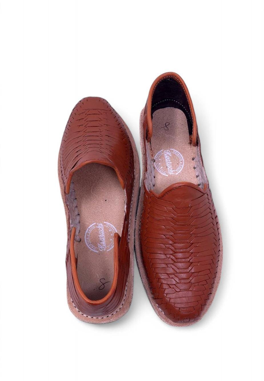 Men's Mexican Huaraches in Tan – Handmade Leather Sandals with Cowhide Sole