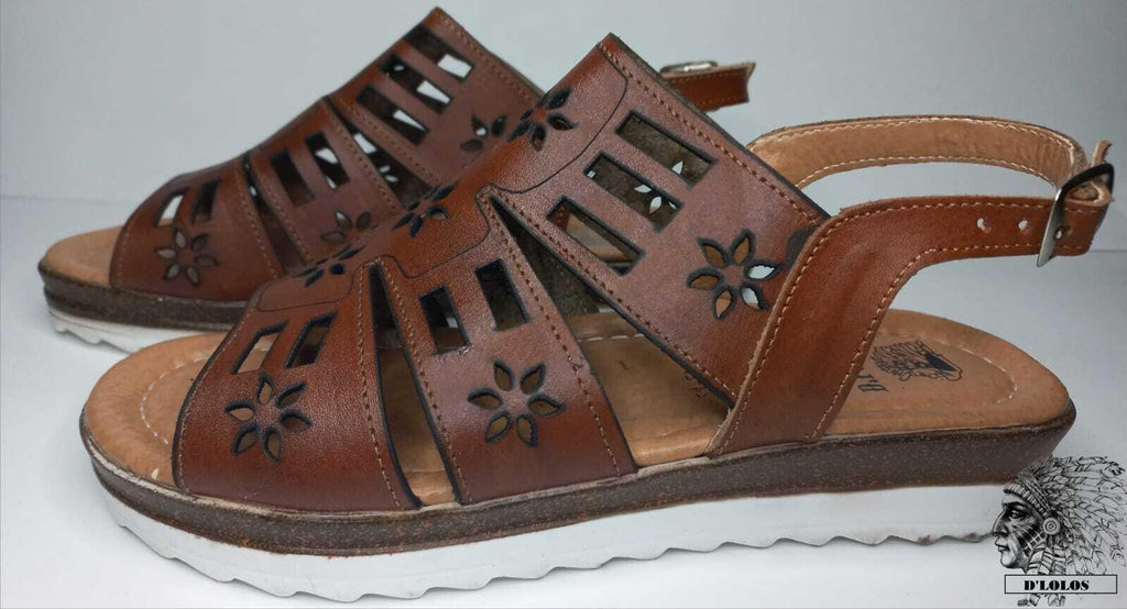 Huaraches artesanales para mujer color marrón con correa ajustable | Sandalias mexicanas cómodas y frescas | Hecho en México