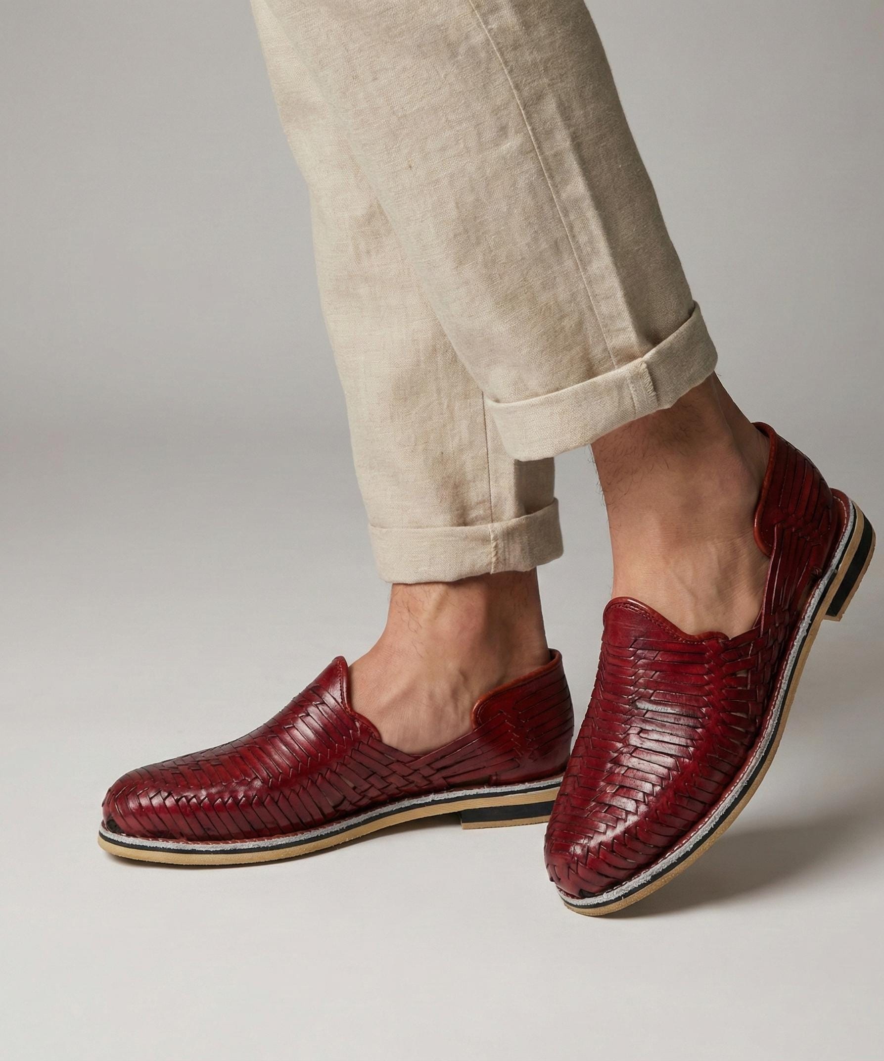 Mexican Huaraches for Men with Leather Sole – Chocolate, Honey, Auburn, and Tobacco Colors – Handmade and Comfortable, all sizes