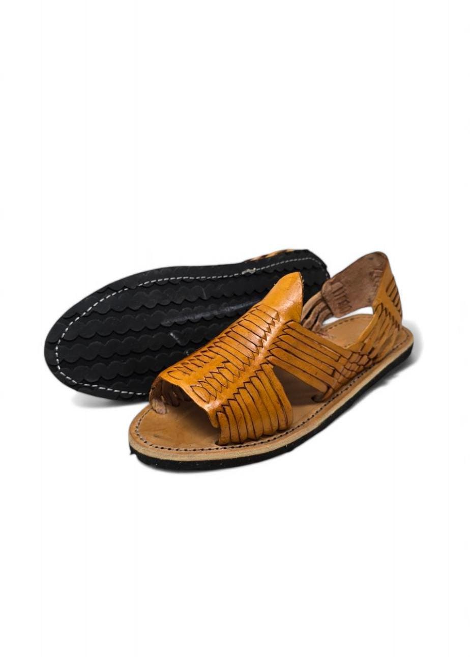 Men's Mexican leather huaraches in several colors, bottom view of the leather sole