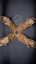 Huaraches Artesanales para Mujer - Sandalias Mexicanas en Color Miel o Multicolor