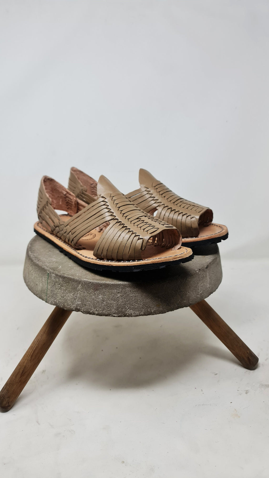 Mexican Huaraches for Men in Dark Taupe with Durable Rubber Sole