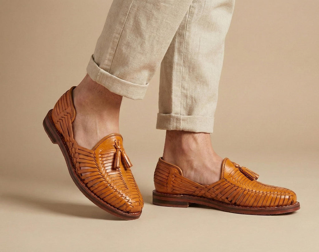 Mexican huaraches for men, 100% leather, shoes made in Mexico.