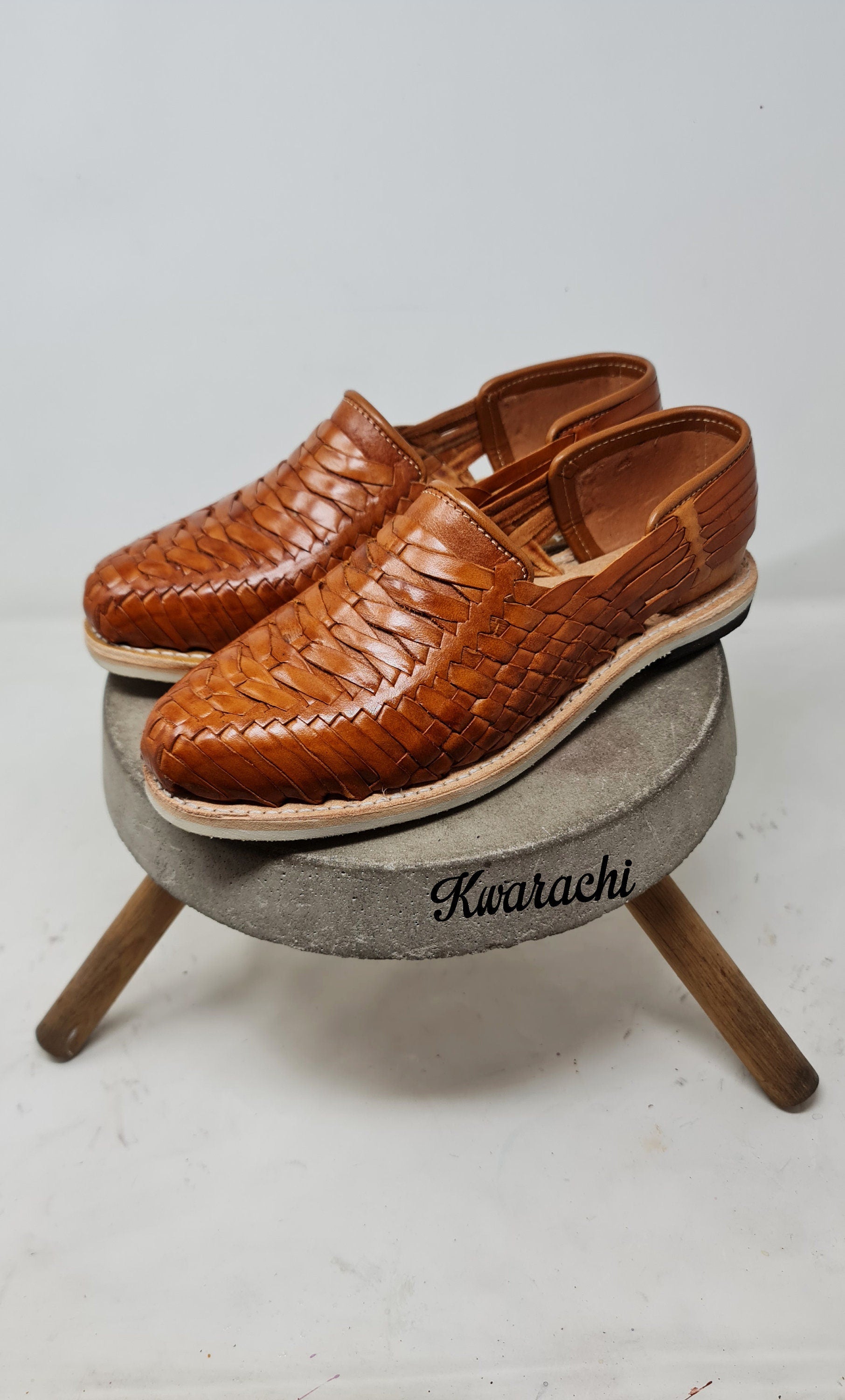 Men's Mexican Huaraches, Walnut-Colored Men's Shoes, Men's Mexican Handmade Leather Sandals, All Sizes