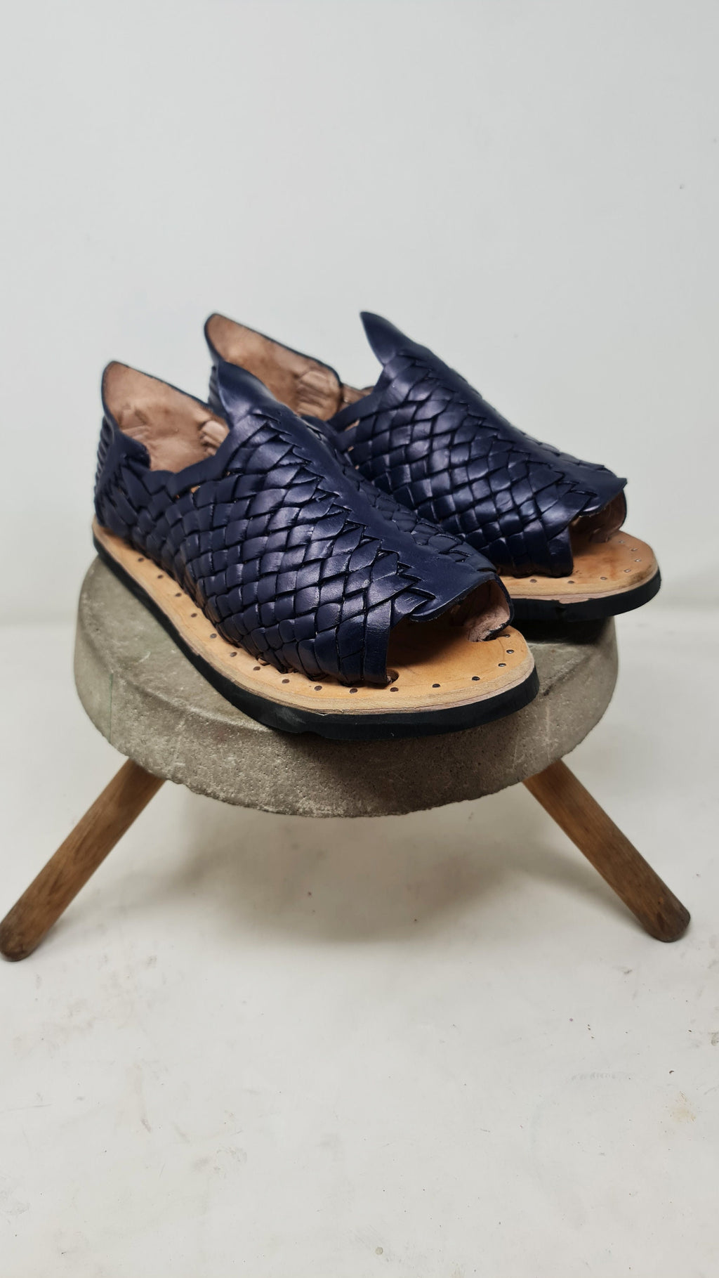 Men's Navy Huaraches Petatillo - Tire Sole and Nailed - Durable Mexican Footwear - Direct Shipping from Mexico