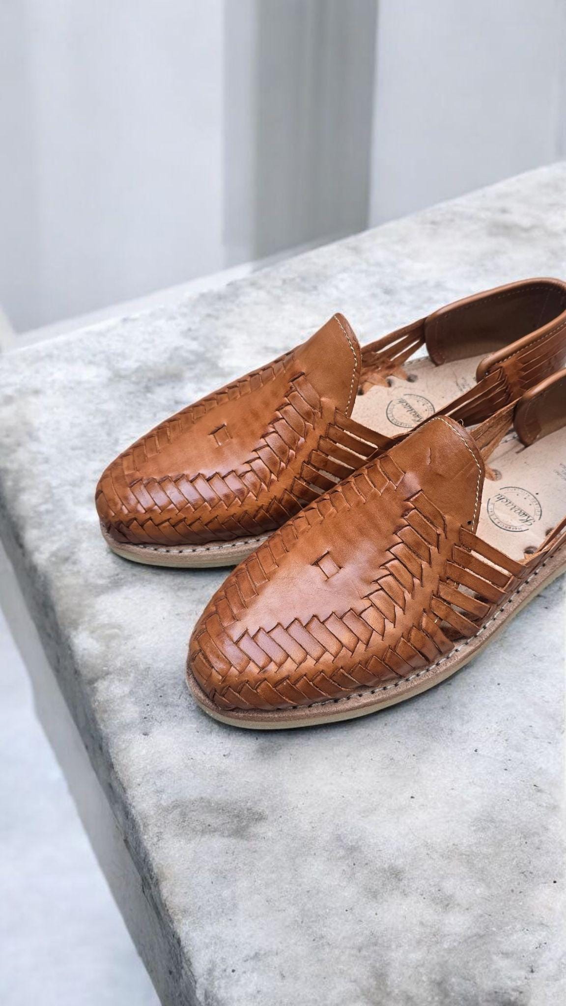 Mexican Huaraches for Men, Walnut color | Boho style for weddings, beach, and smart casual looks