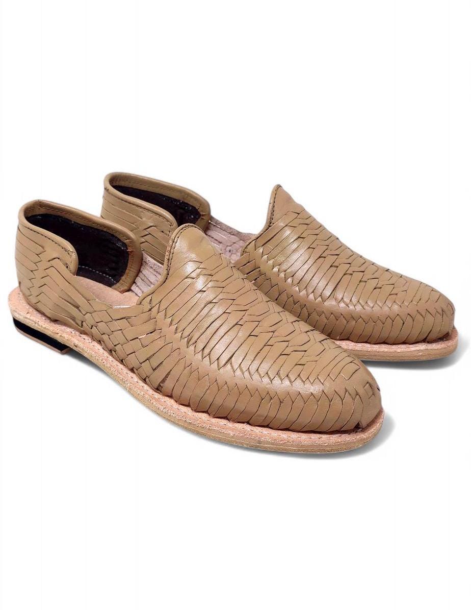 Men's taupe Mexican huaraches – Handmade sandals with leather sole, comfortable and fresh