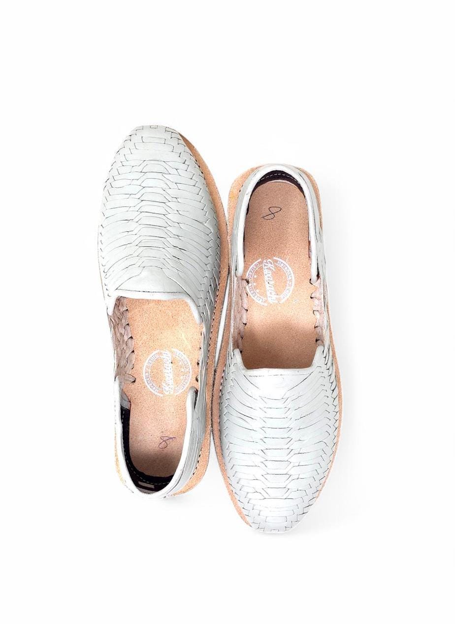 Men's Mexican Huaraches in Bone – Handmade Leather Shoes with Leather Sole