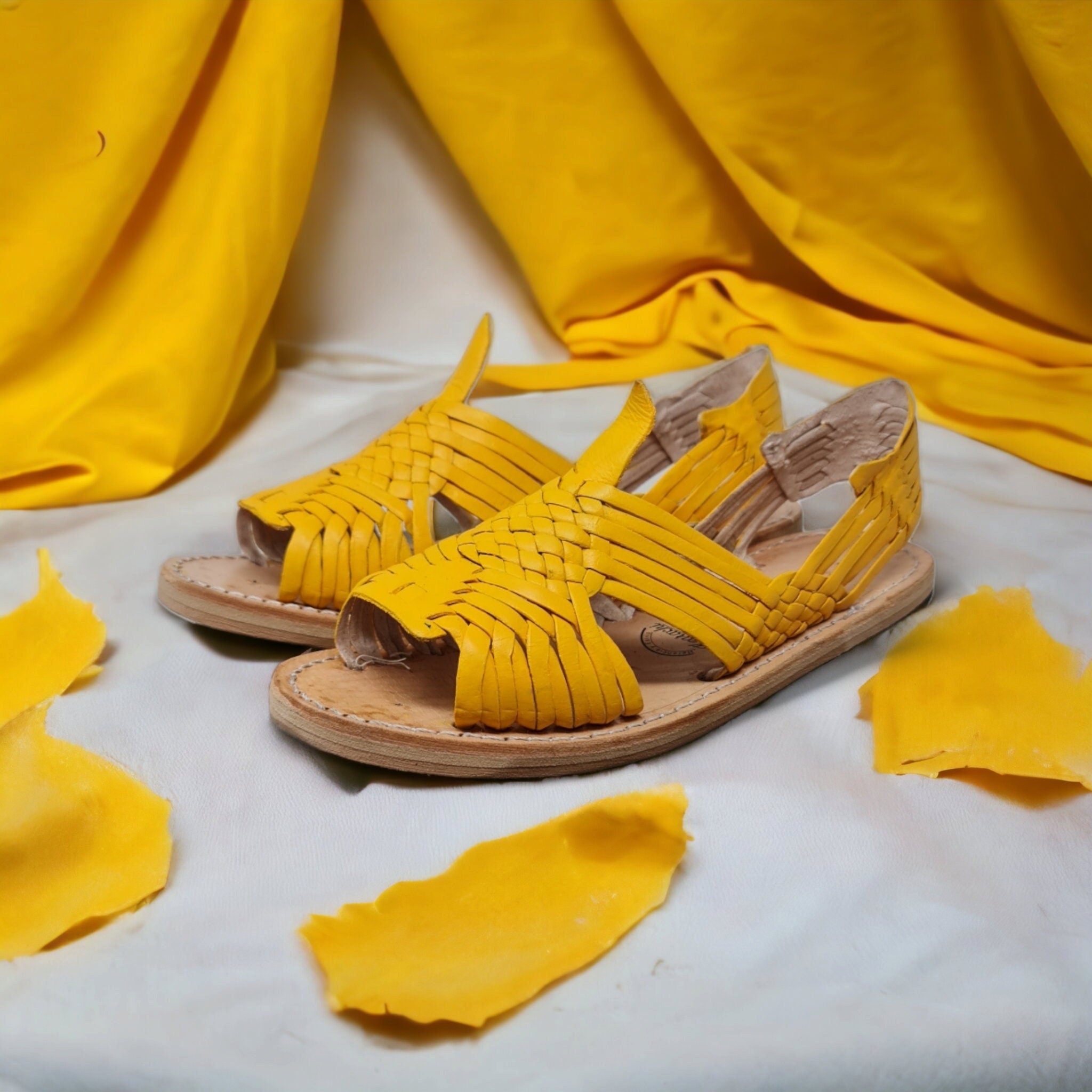 Pachuco Women's Corn Yellow Huaraches - Unique Mexican Style - Artisan Footwear - Direct Shipping from Mexico