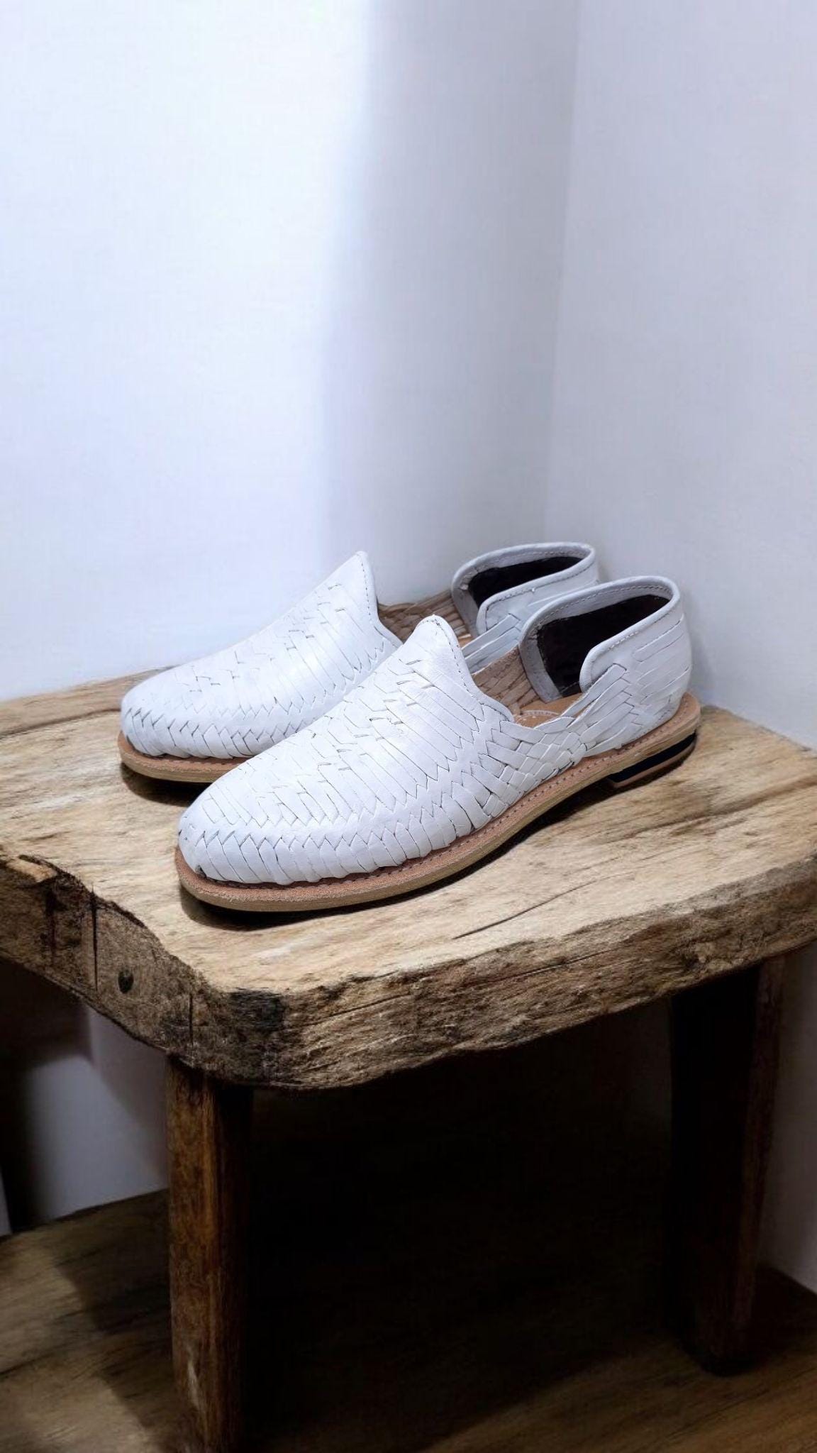Men's White Huaraches - Rawhide Sole | Sizes 5-13 US | Comfortable, Cool, and Versatile | Handmade Footwear