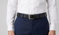 40mm leather dress belt, single-piece oiled leather belt with square buckle