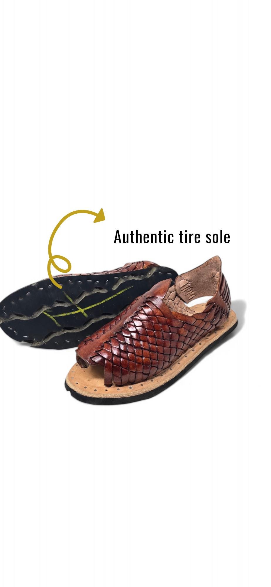 Mexican Sandals with Tire Sole | Handmade Mexican Huaraches | Available in Black, Honey, and Tobacco Colors, All Sizes Boho