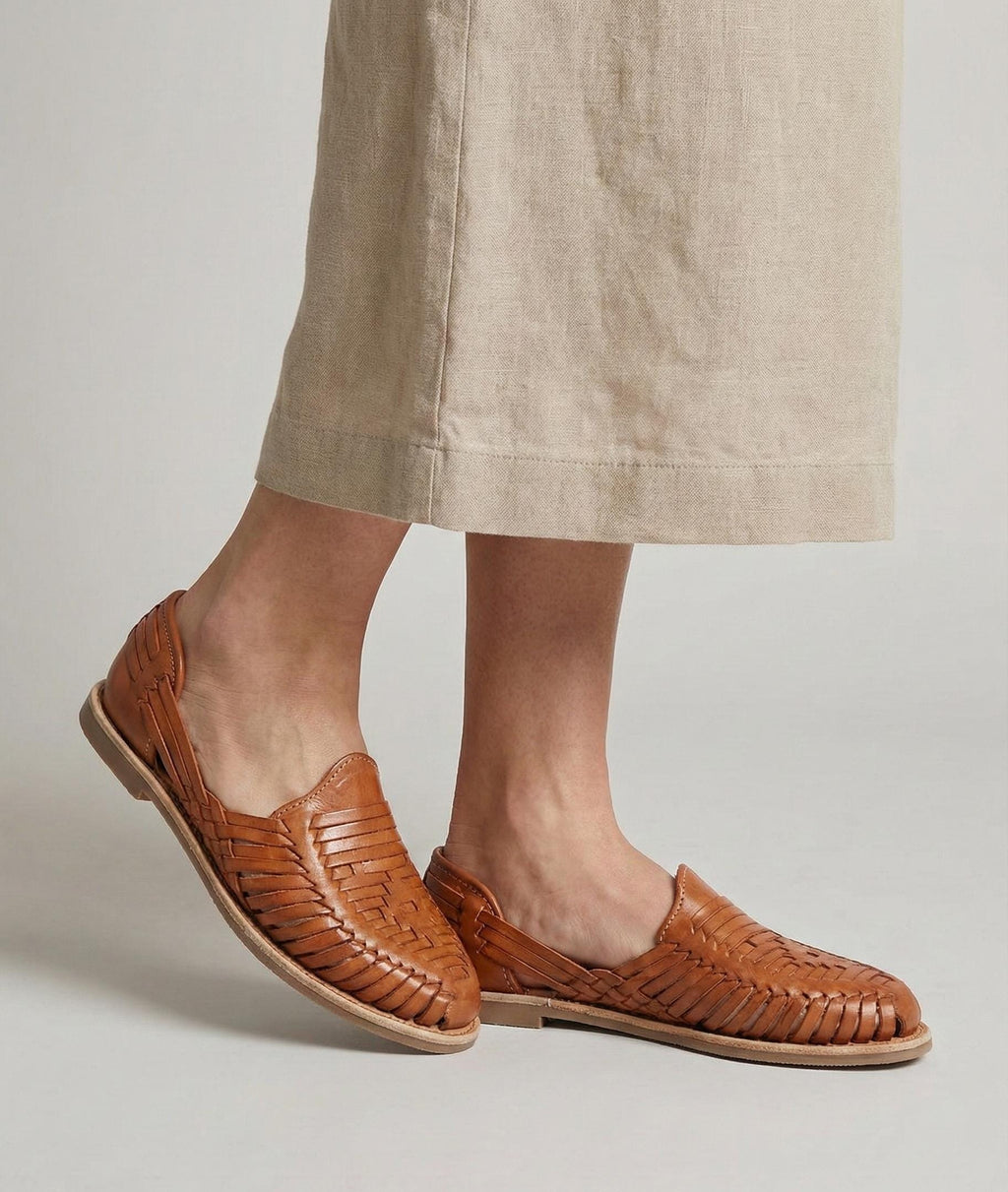 Women's Mexican Huaraches in Walnut Color | Authentic, Comfortable, and Classic | Ships Directly from Mexico
