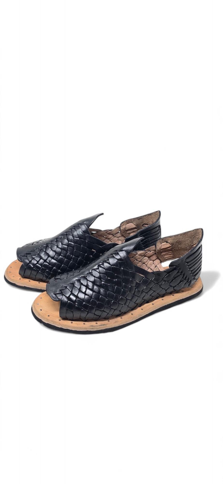 Mexican Sandals with Tire Sole | Handmade Mexican Huaraches | Available in Black, Honey, and Tobacco Colors, All Sizes Boho