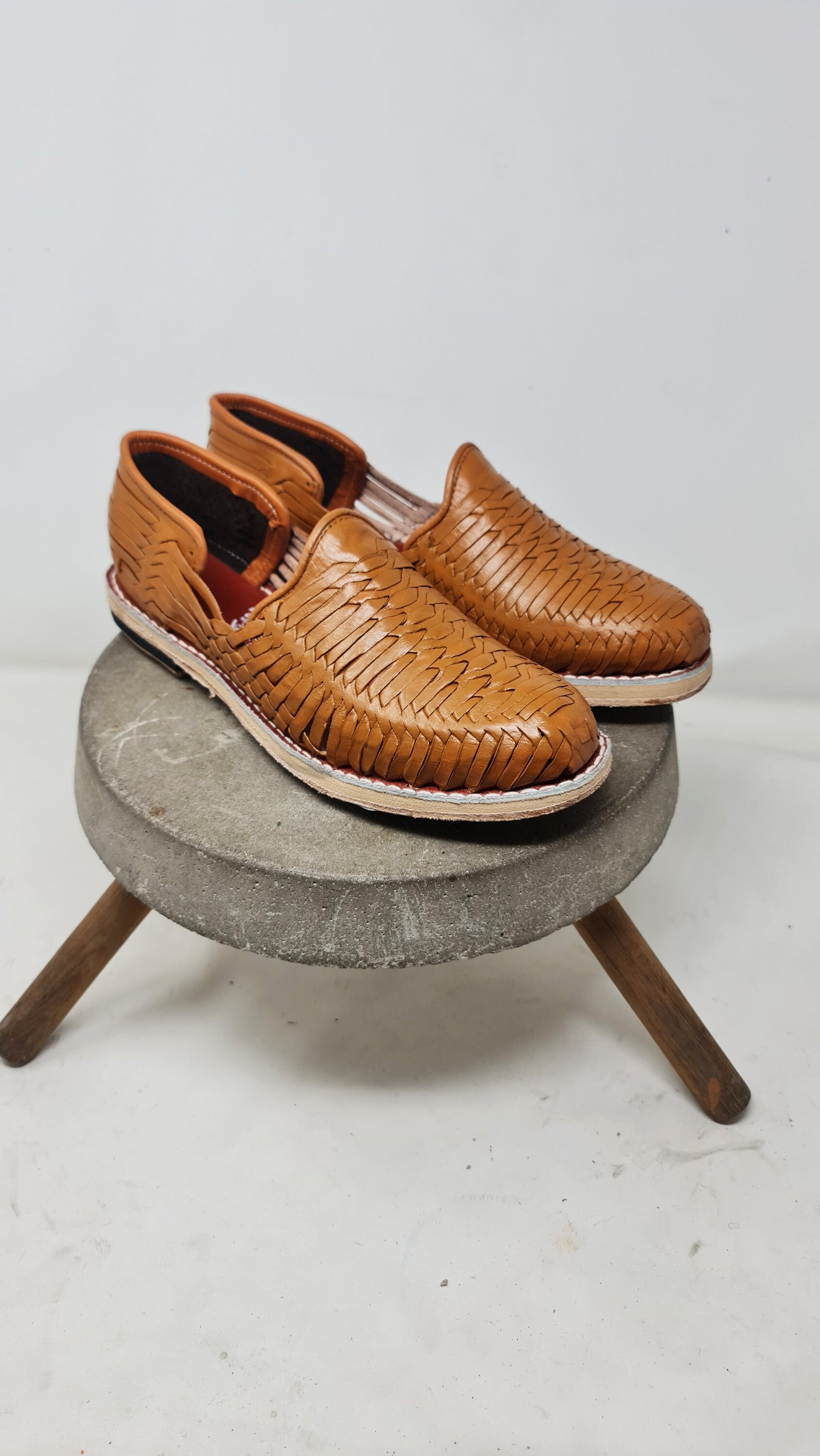 Men's Mexican Huaraches in Tan Satchel with Leather Sole | Shipped from Mexico