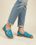 Women's Open-Toe Mexican Huaraches in Blue