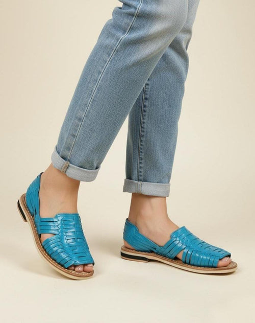 Women's Open-Toe Mexican Huaraches – Blue