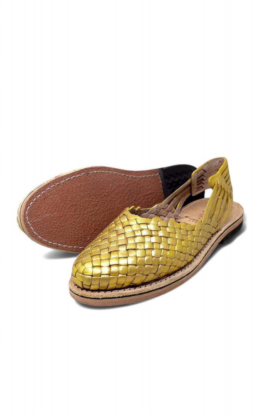 Women's Gold Huaraches – Handcrafted Mexican Leather Sandals – Comfortable and Cool Shoes – Handmade in Mexico
