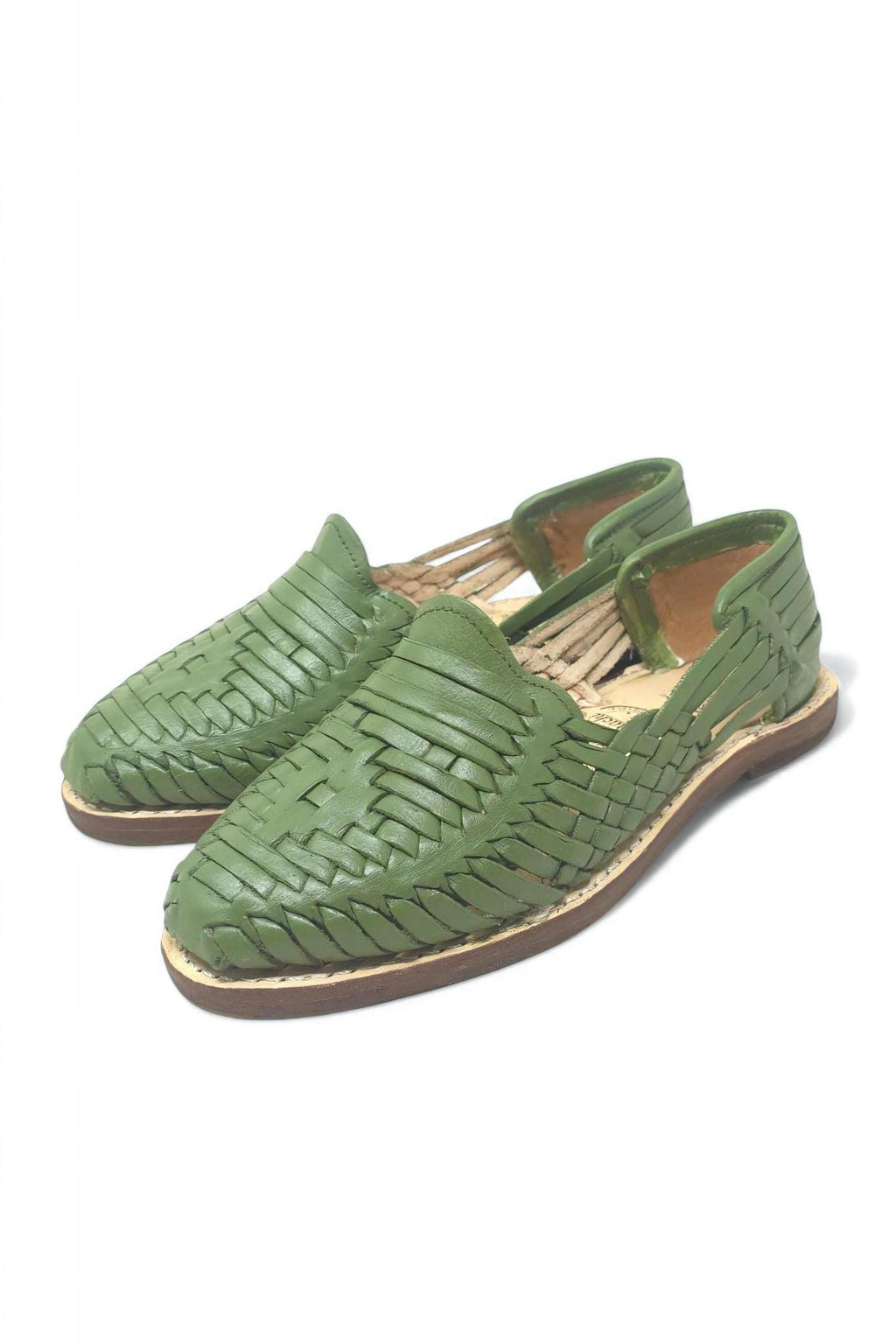 Mexican Huaraches for Women in Avocado Color – Handmade Sandals with Genuine Leather Sole