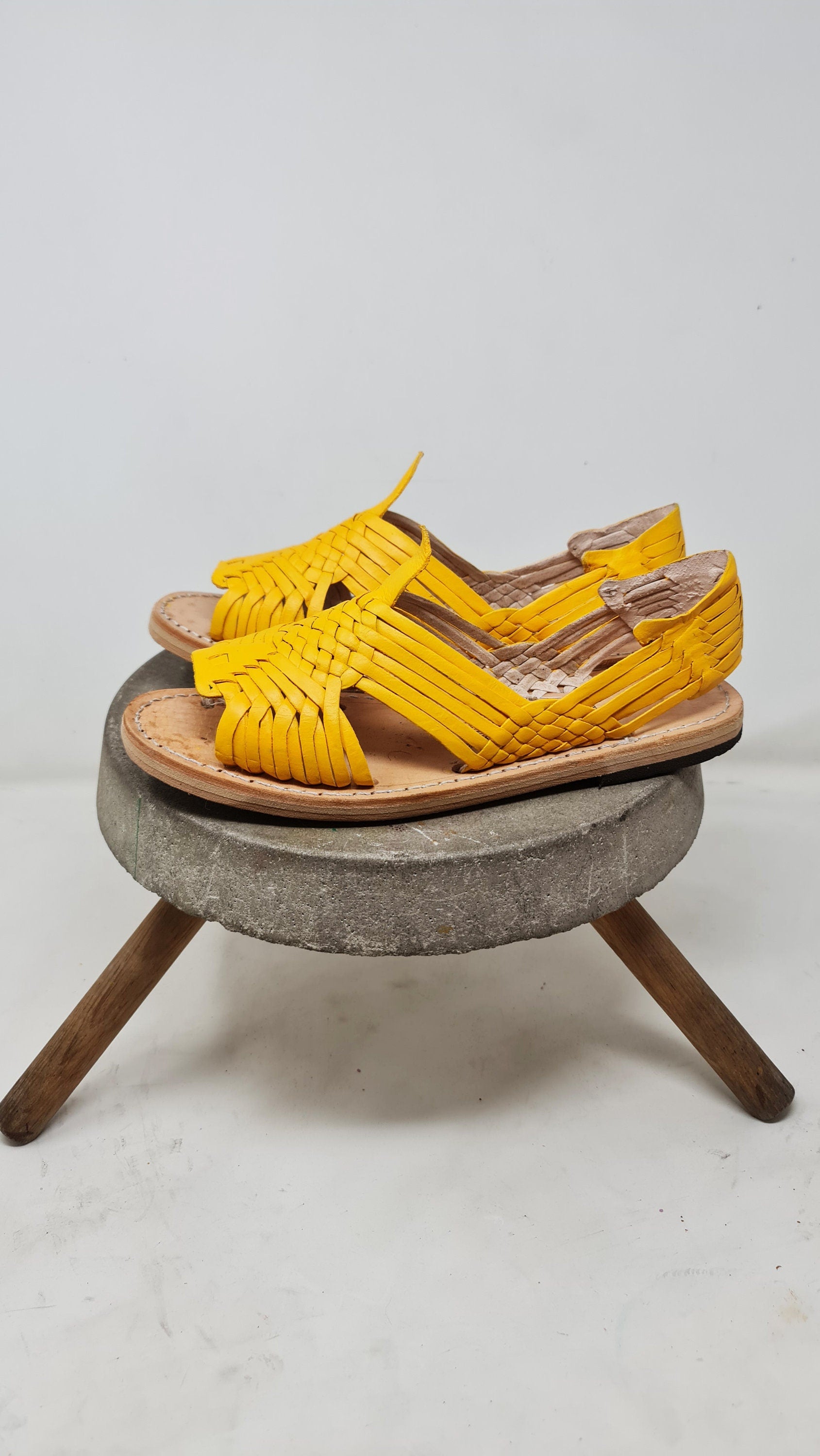Pachuco Women's Corn Yellow Huaraches - Unique Mexican Style - Artisan Footwear - Direct Shipping from Mexico