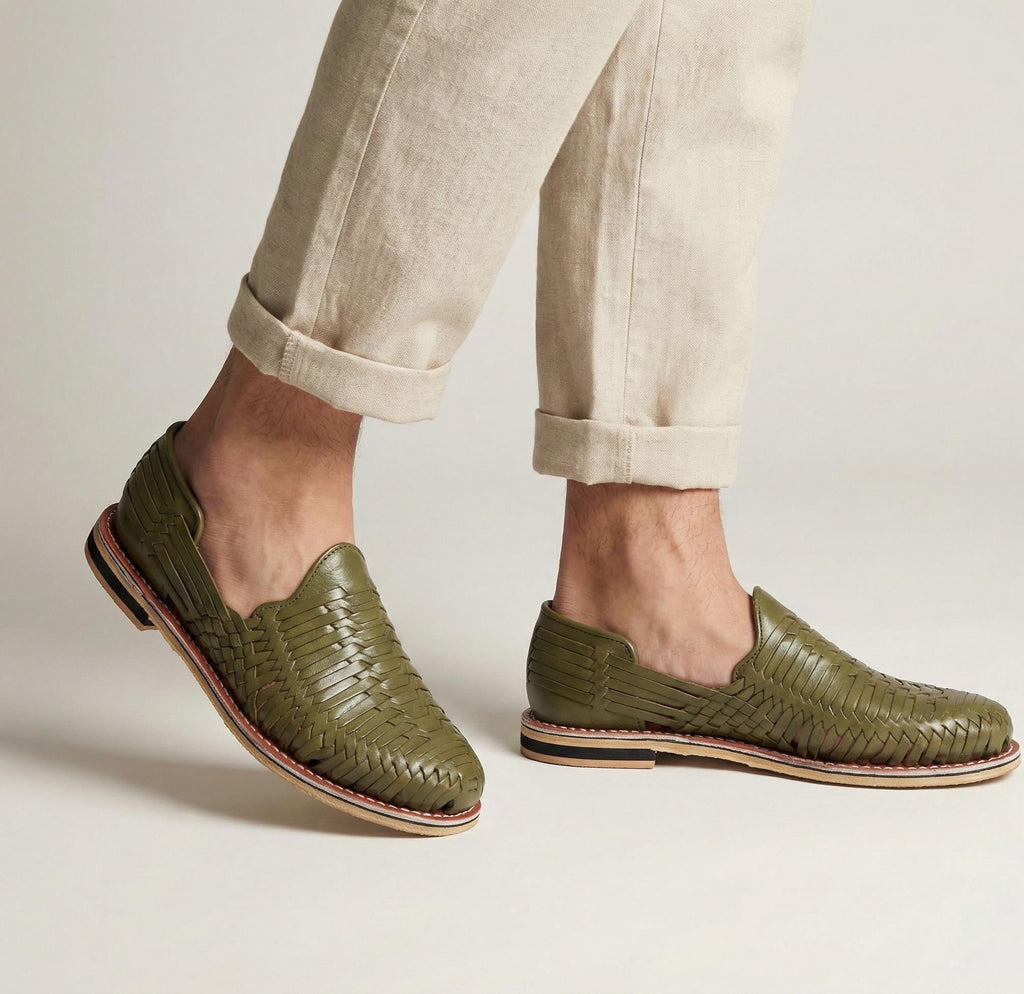 Men's Huaraches in Military Green - Comfort and Style with Every Step