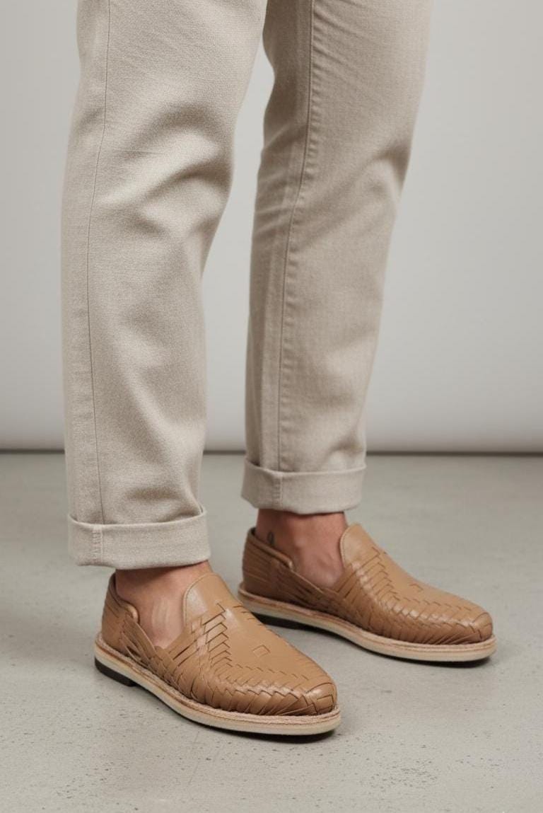 Men's Mexican Huaraches in Taupe | Comfort and Neutral Style | Closed Toe | Shipped Directly from Mexico