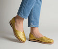 Women's Gold Huaraches – Handcrafted Mexican Leather Sandals – Comfortable and Cool Shoes – Handmade in Mexico