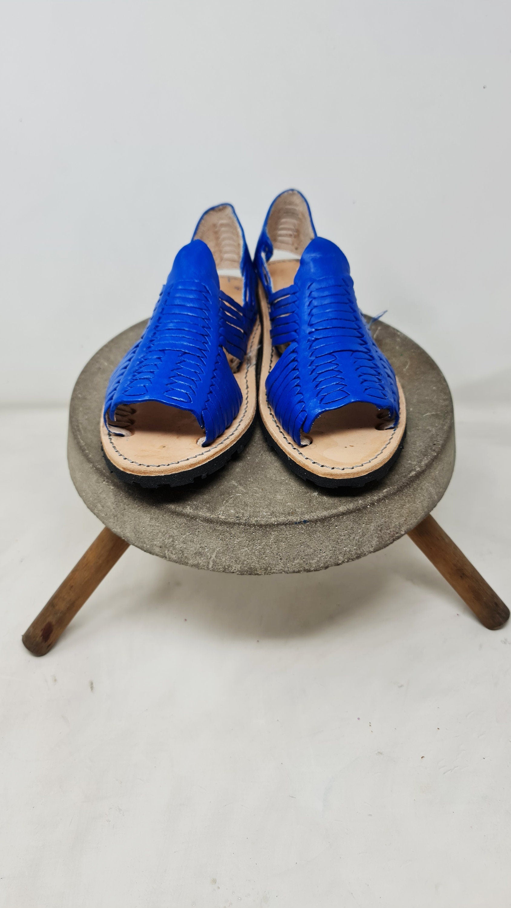 Exclusive Blue Mexican Huaraches for Men | Durable Rubber Sole | Authentic and Handmade from Mexico