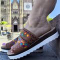 Handmade Huaraches for Women with Embroidered Flowers – Mexican Backless Sandals, Comfortable and Colorful