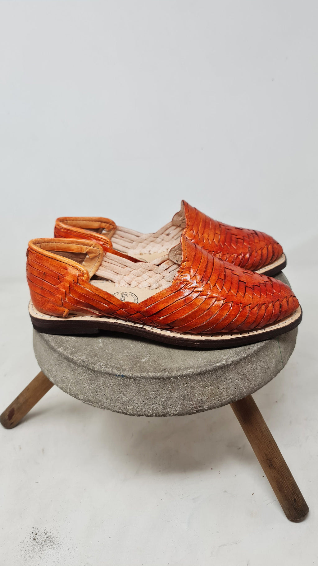 Mexican Huaraches for Women in Oak Color - Leather Sole, Hand-Painted, Exclusive and Authentic, Shipped Directly from Mexico