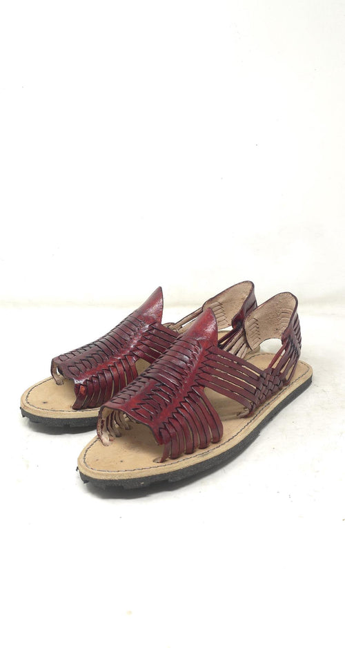 Huaraches abiertos para hombre – color vino, suela de hule gruesa