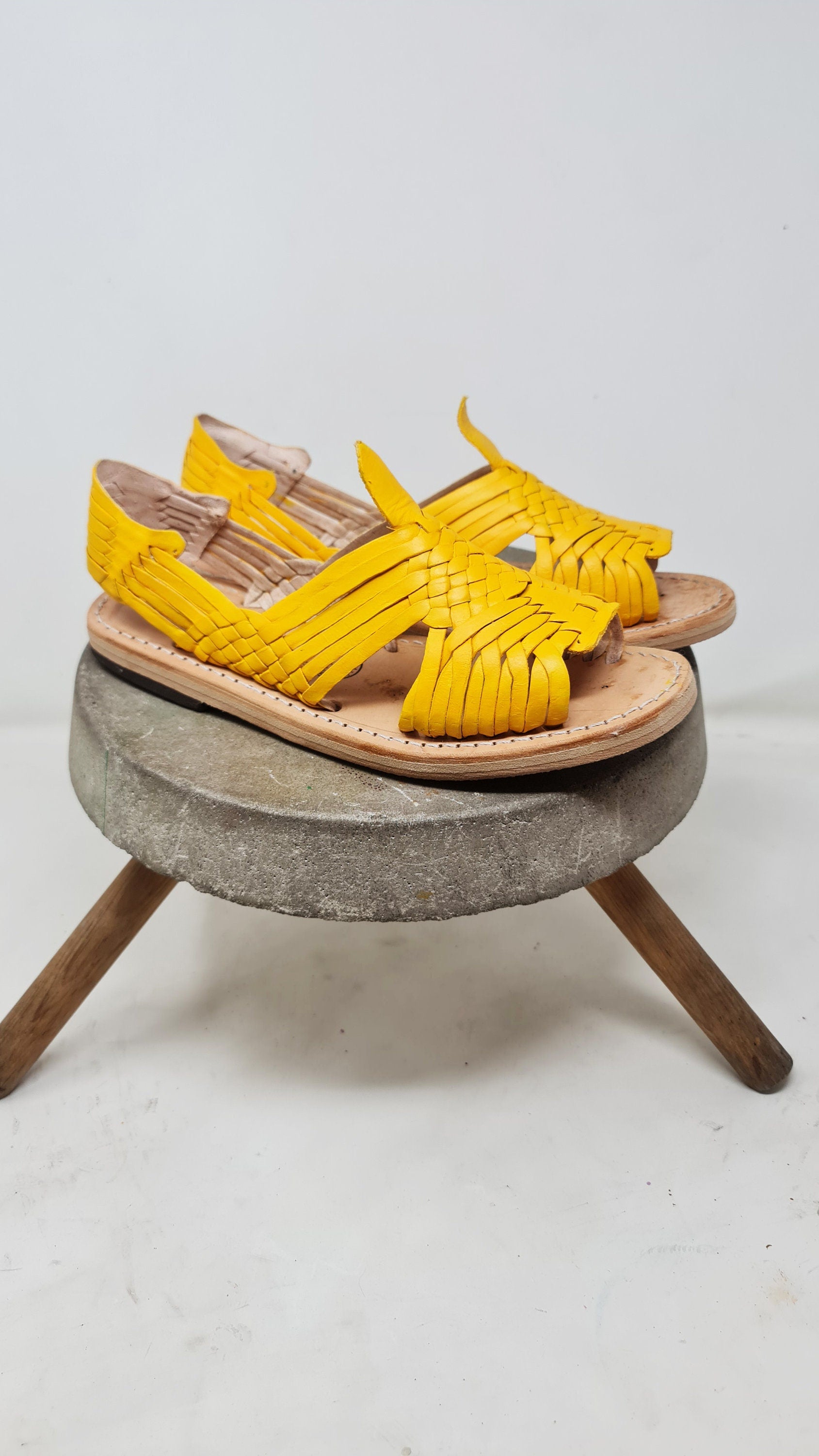 Pachuco Women's Corn Yellow Huaraches - Unique Mexican Style - Artisan Footwear - Direct Shipping from Mexico