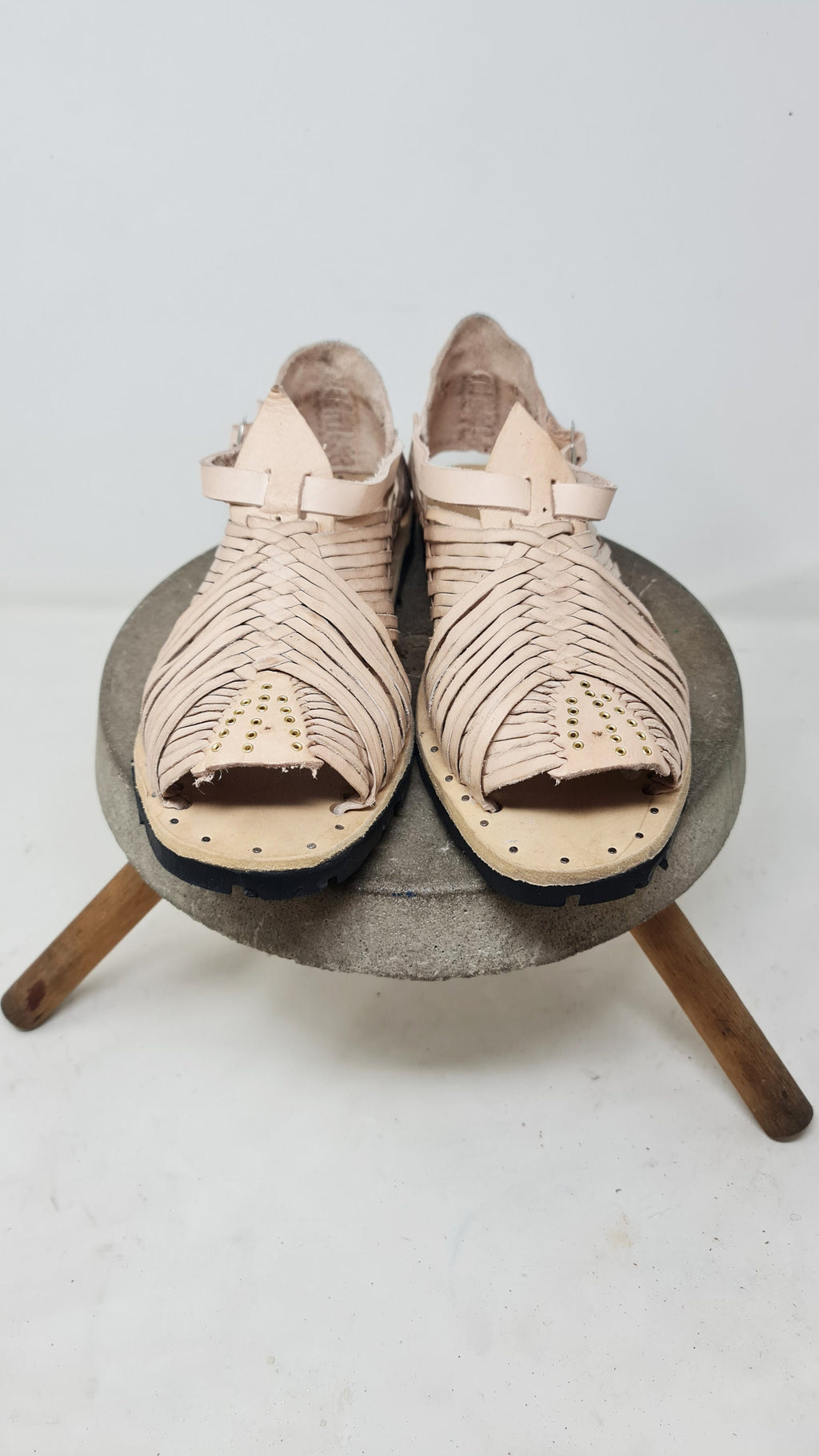 Huaraches mexicanos genuinos color natural o marrón para hombre, sandalias de cuero fabricadas por artesanos mexicanos