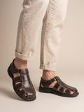 Men's leather sandals. Mexican huaraches for men, closed-toe sandals