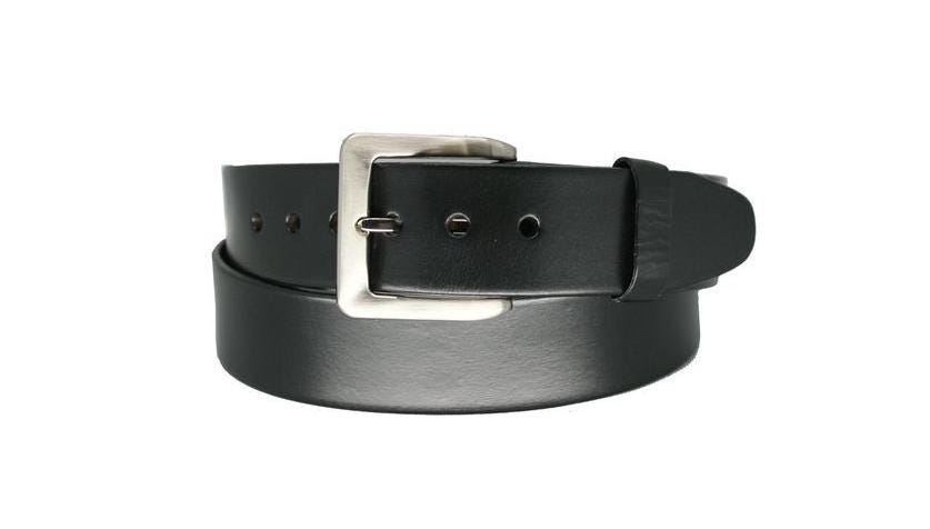 40mm leather dress belt, single-piece oiled leather belt with square buckle