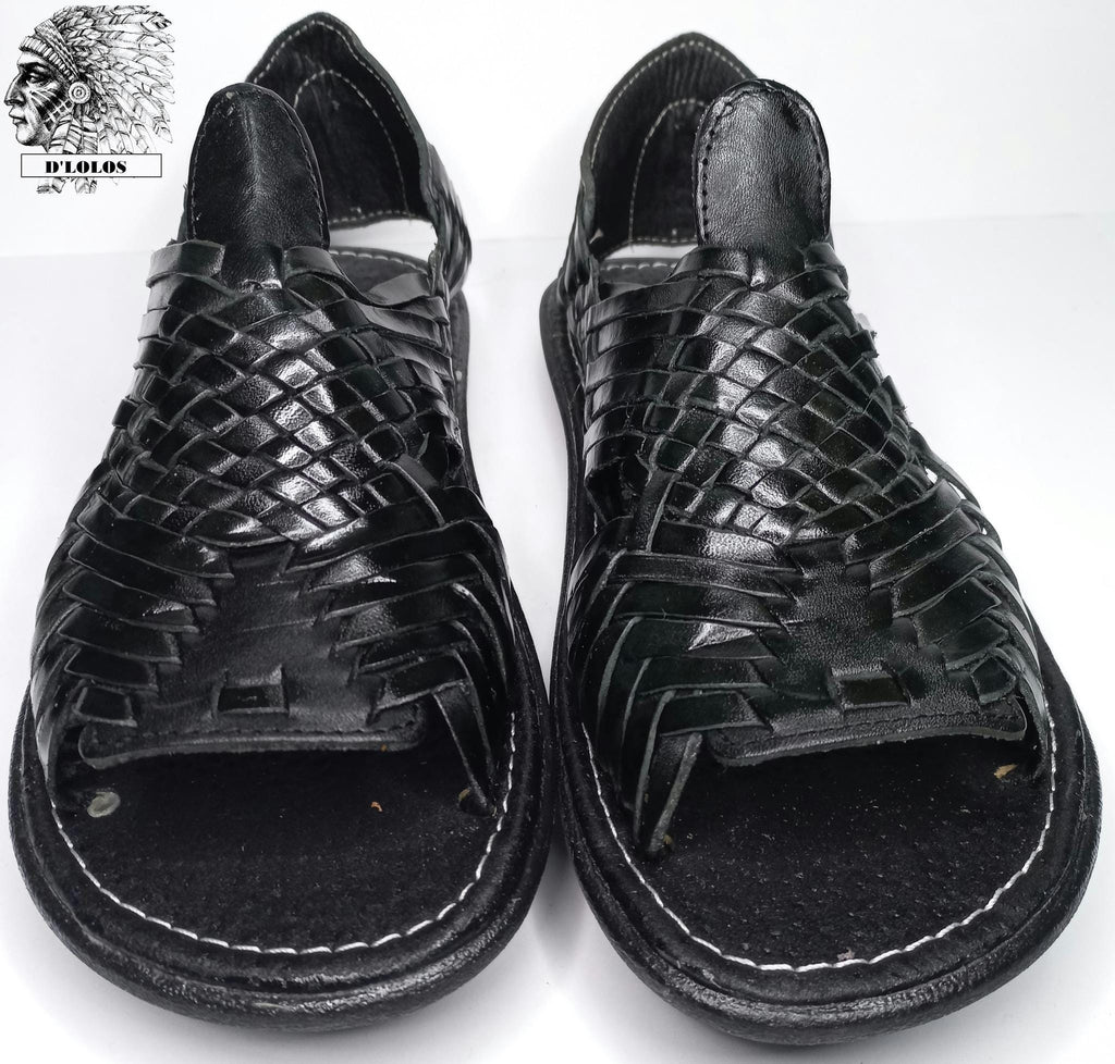 Men's Open Toe Huaraches | Hand-Woven Leather | Cushioned Insole | Honey, Reddish Brown or Black | 7-12 US