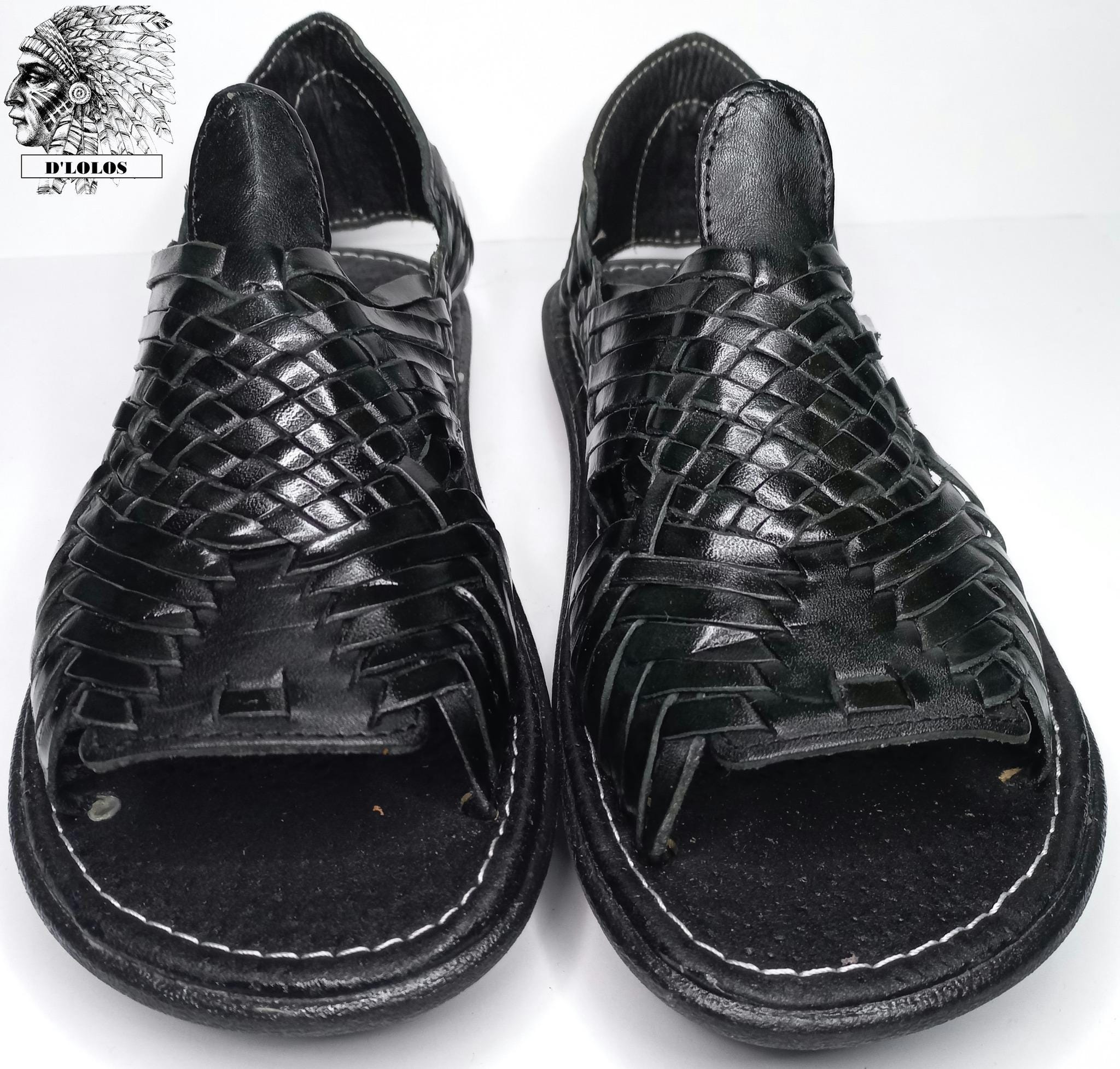 Men's Open Toe Huaraches | Hand-Woven Leather | Cushioned Insole | Honey, Reddish Brown or Black | 7-12 US