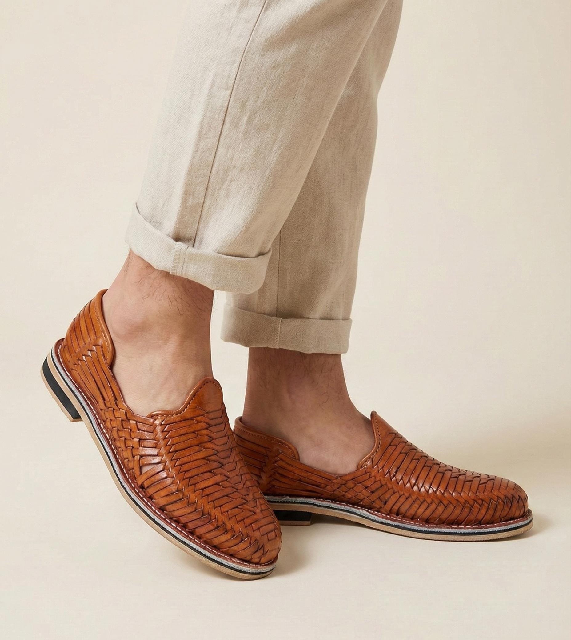 Mexican Huaraches for Men with Leather Sole – Chocolate, Honey, Auburn, and Tobacco Colors – Handmade and Comfortable, all sizes
